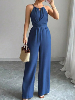 jumpsuit in Mint Green with tied and full-length