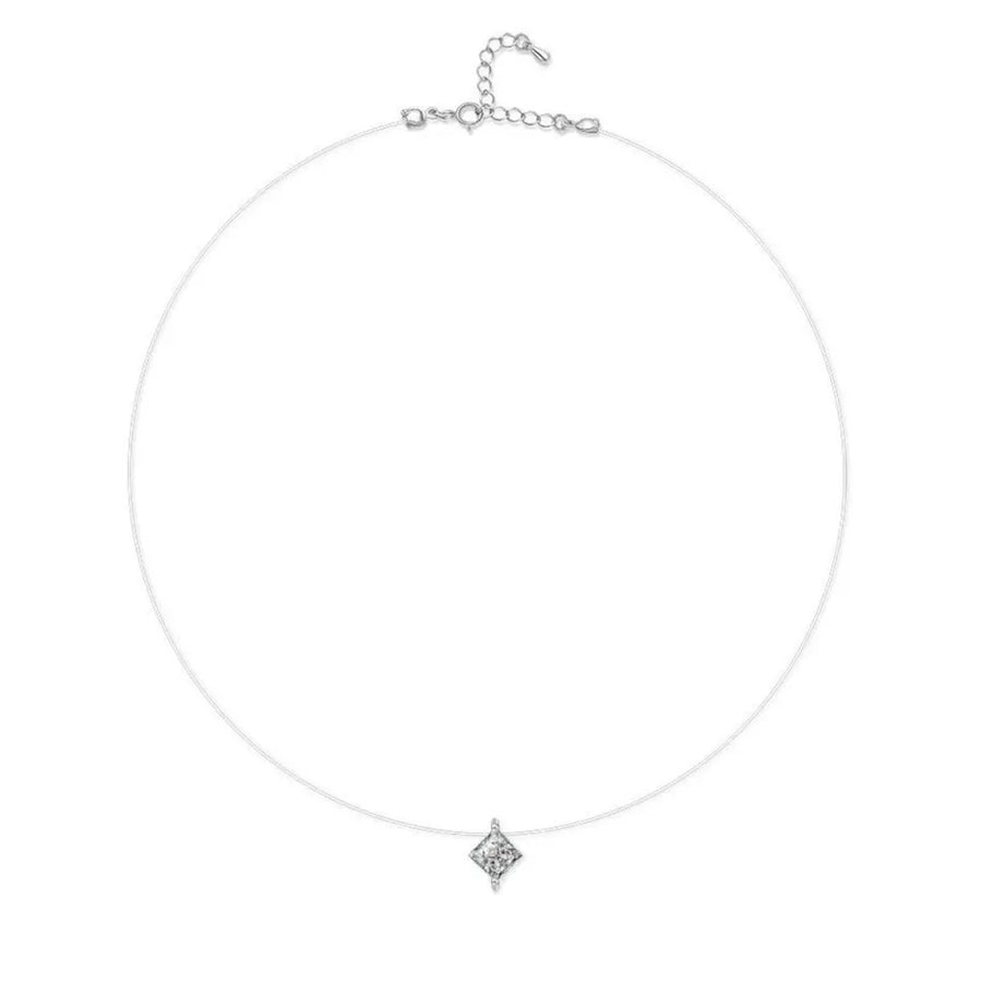 minimalist necklace in clear with n/a