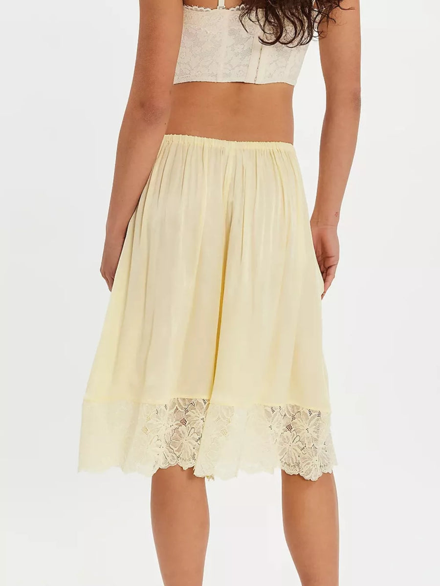 Lace Trimmed Relaxed Fit Shorts in Black, view 21