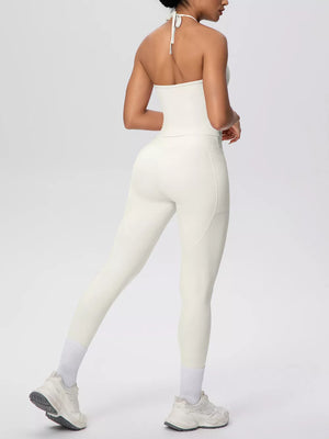 Brown activewear with buttery-soft and sleeveless