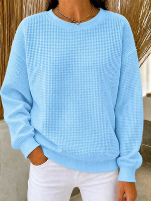 100% polyester Care instructions: Machine wash cold sweatshirt in Gray with relaxed silhouette