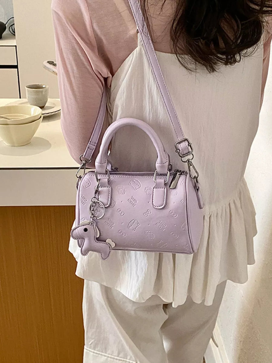 Top Handle Crossbody Bag in Pink Purple, view 11