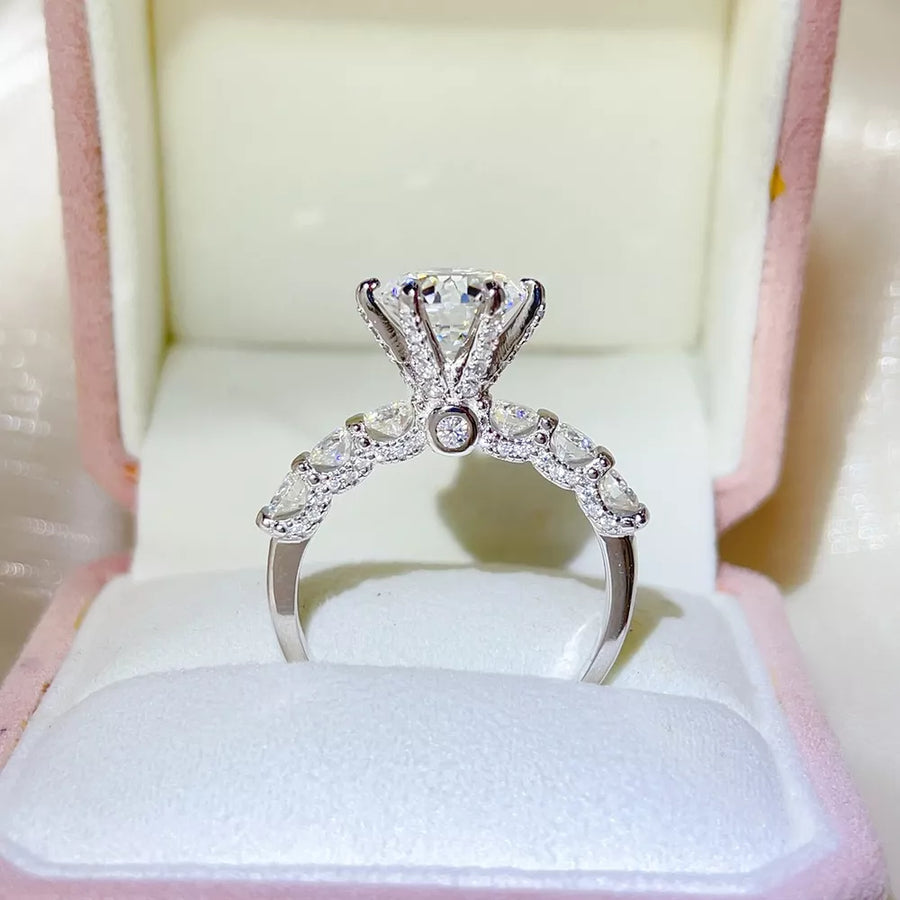 Sterling Silver, 1 Carat Solitaire Moissanite Ring In Sterling Silver in Sterling Silver