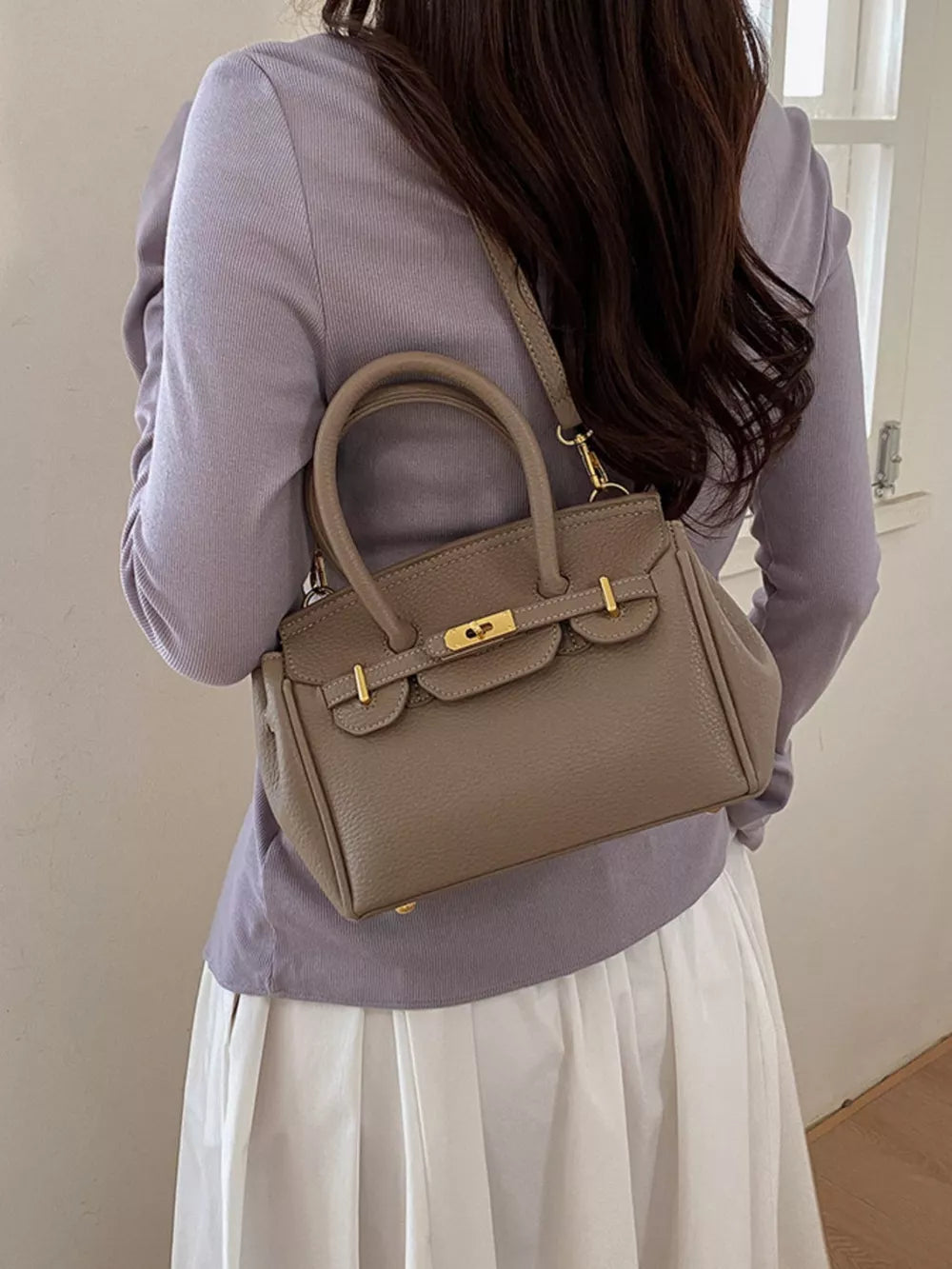 Pu Leather Mini Crossbody Bag in Pink