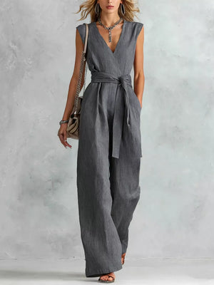 Black Sleeveless Wide Leg Jumpsuit
