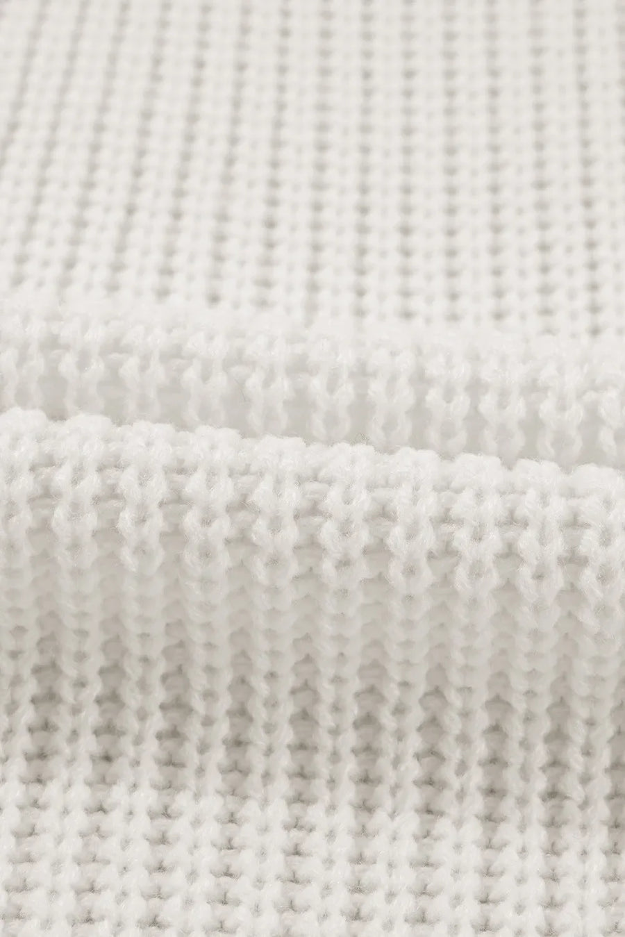 Ivory acrylic knit cardigan with textured stitch detail