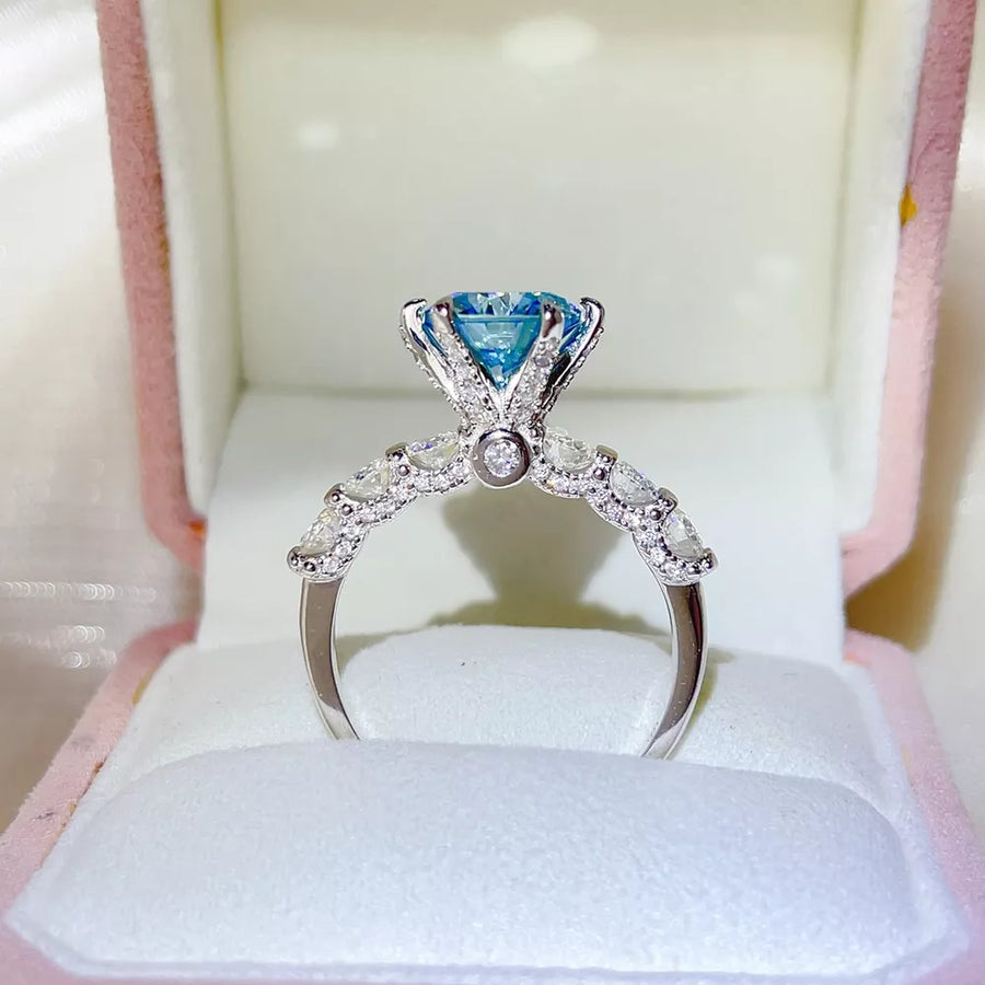 925 Sterling Silver Solitaire Moissanite Bezel Ring option 4