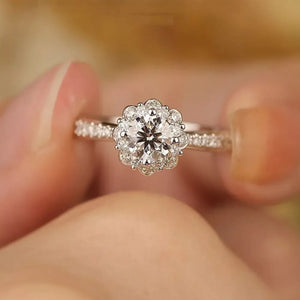 1 Carat 925 Sterling Silver Moissanite Ring option 5