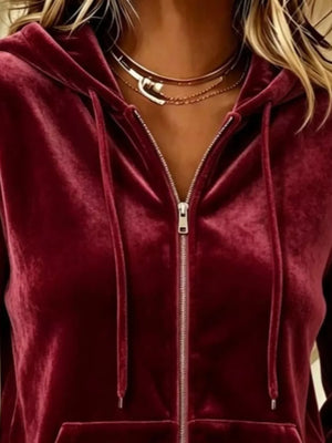 Caramel regular zip hoodie with hooded