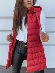 100% polyester Care instructions: Machine wash cold puffer vest in Navy Blue with straight silhouette