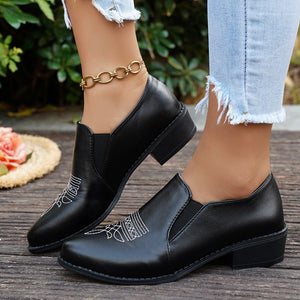 loafers featuring embroidered in brown with PU Leather,Rubber Imported Size &amp texture