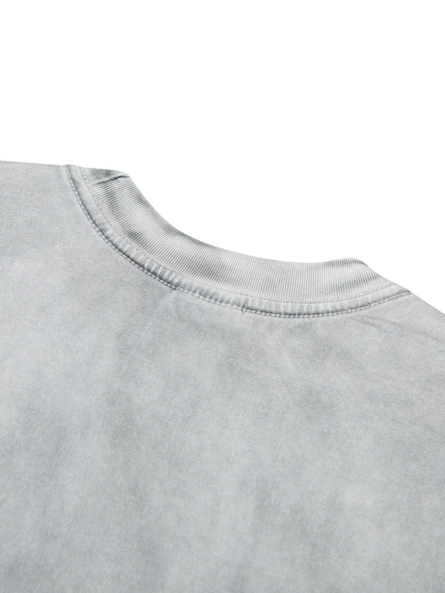 classic t-shirt in White Gray with round neck