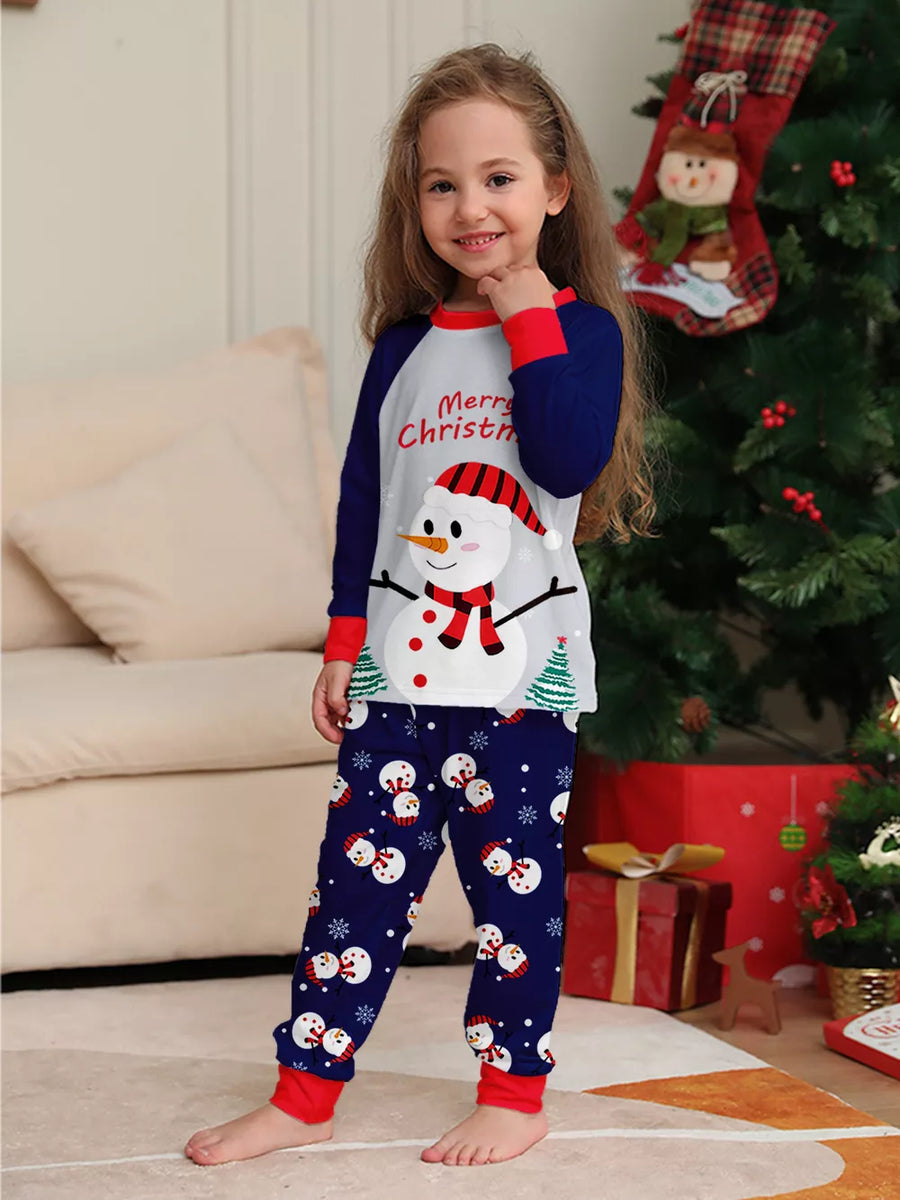 pajama set in Kid with raglan sleeves and hip-length top, full-length pants