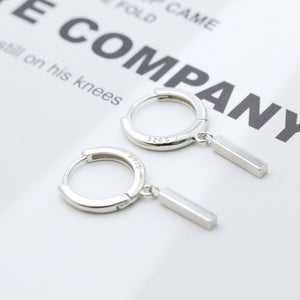 earrings in Silver with hoop and short
