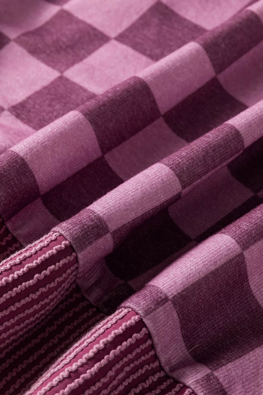 Ribbed Trim Checkered Pullover Shirt, view 12