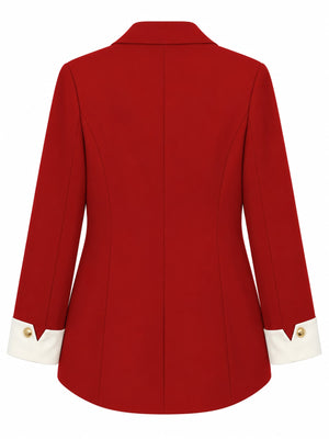 Coffee blazer with lined and long sleeve