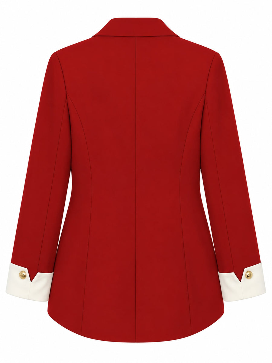 Coffee blazer with lined and long sleeve