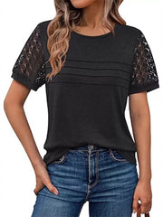 romantic t-shirt in Black with round neck