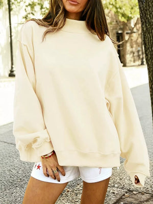 Deep Red sweatshirt with hip-length and pullover