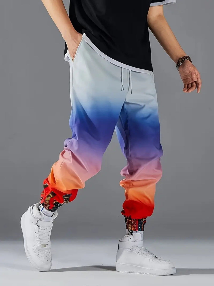 Men's Full Size Drawstring Loose Fit Joggers in Canary Yellow