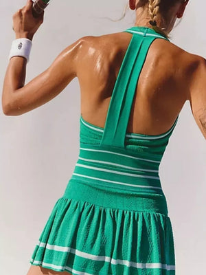 Halter Neck Tank And Skirt Active Set in Gray Green, view 14