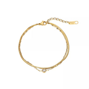 Gold with bracelet with double layered 10