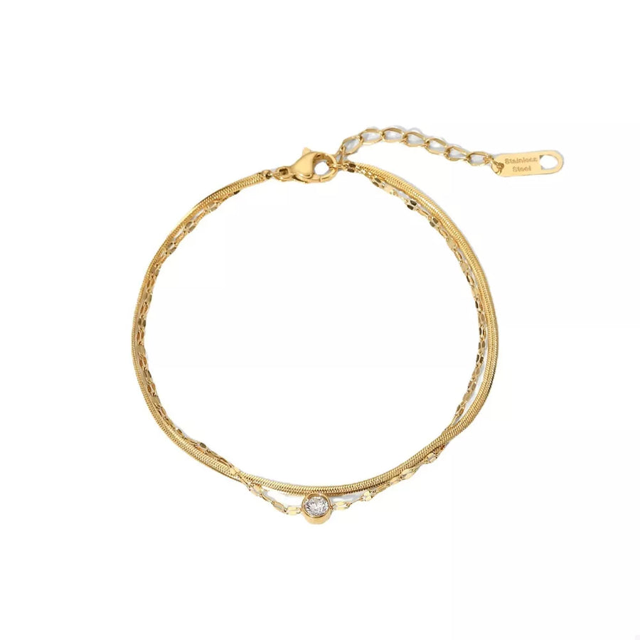 Gold with bracelet with double layered 10