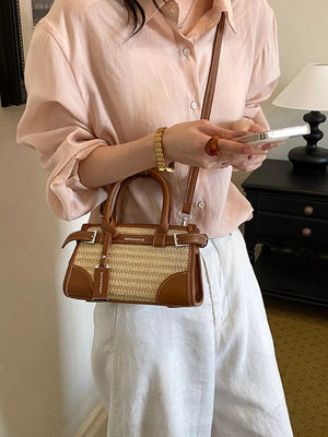 PU Leather Imported Size &amp crossbody bag in Brown with structured silhouette