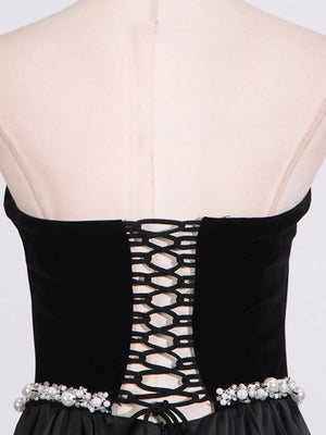 Lace Up Back Tube Maxi Dress option 5
