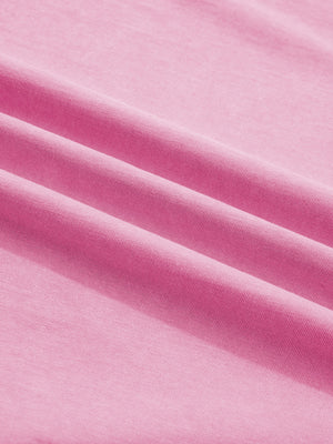 Pink mineral wash cotton tee with notched neck detail