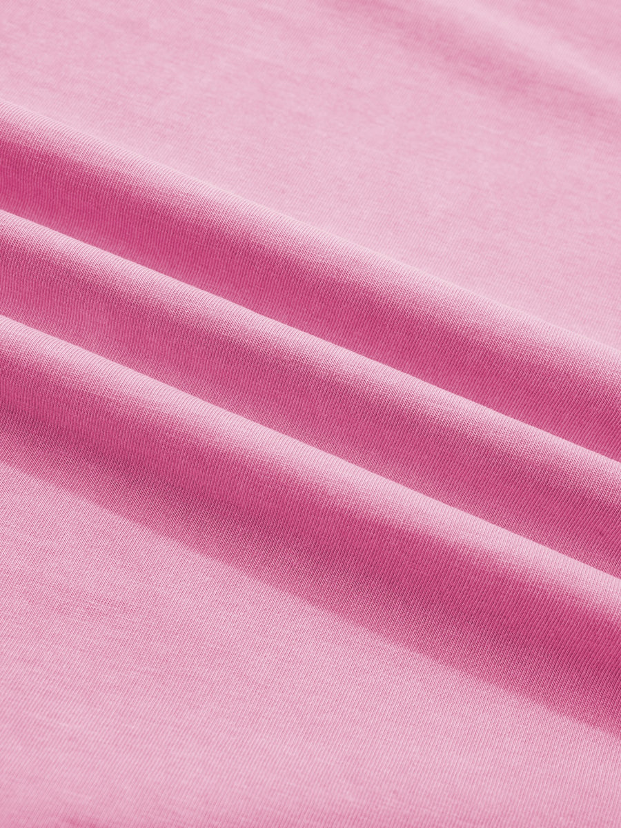 Pink mineral wash cotton tee with notched neck detail