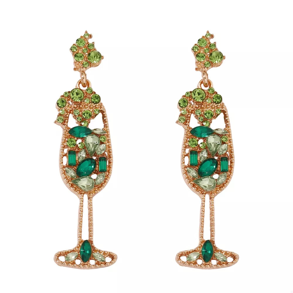 earrings in Blue with novelty motif and dangle