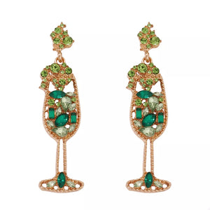 earrings in Blue with novelty motif and dangle