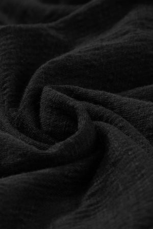 Textured Ribbed Waist Jumpsuit in Black