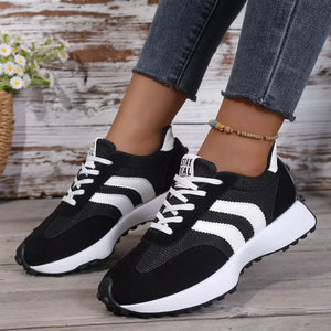 Green Lace Up Round Toe Sneakers