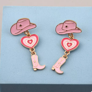 18K Gold-Plated,Alloy,Resin Care instructions: Avoid wearing during exercise, as earrings in pink with drop silhouette