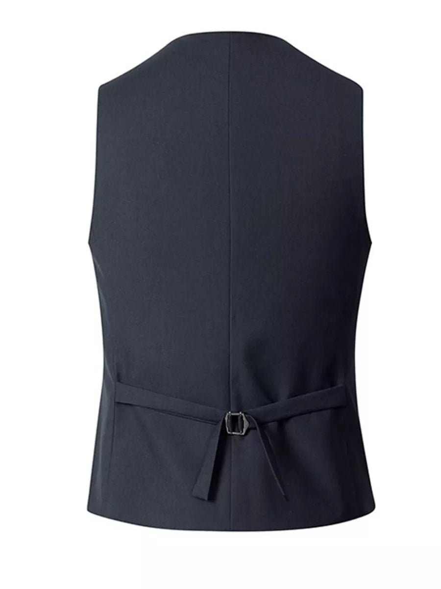 Black Men's Plus Size Classic Fit Button Up Vest