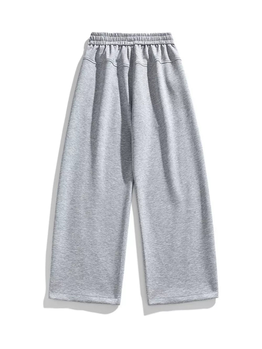 Men's Plus Size Loose Fit Wide Leg Casual Pants in Navy Blue