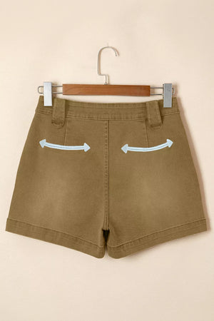 Contrast Arrow Detail Western Denim Shorts option 4