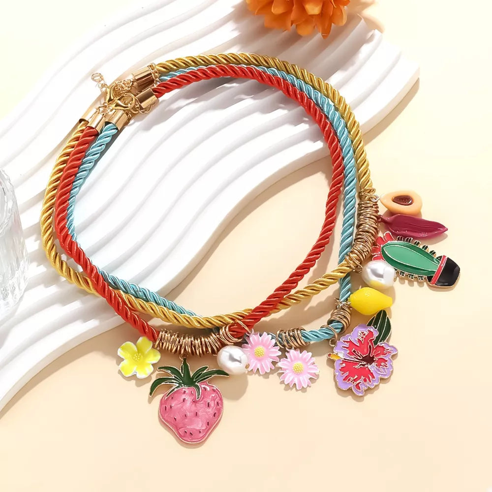 necklace in red featuring 3-piece design and not applicable fit