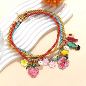 necklace in red featuring 3-piece design and not applicable fit