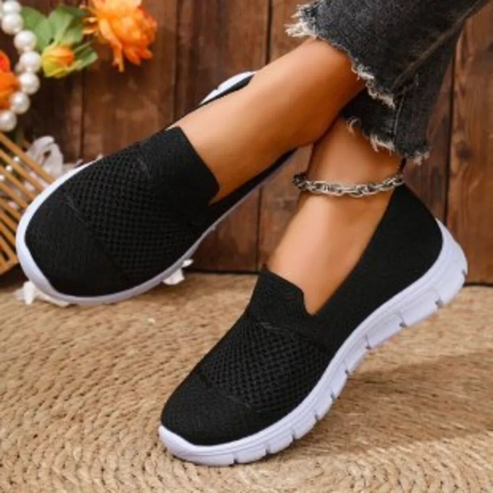 Khaki Round Toe Flats Slip-ons