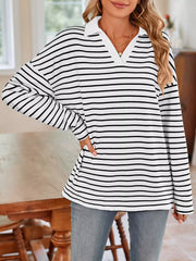 Navy Green t-shirt with hip-length and pullover