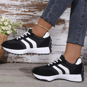 Purple Lace Up Round Toe Sneakers