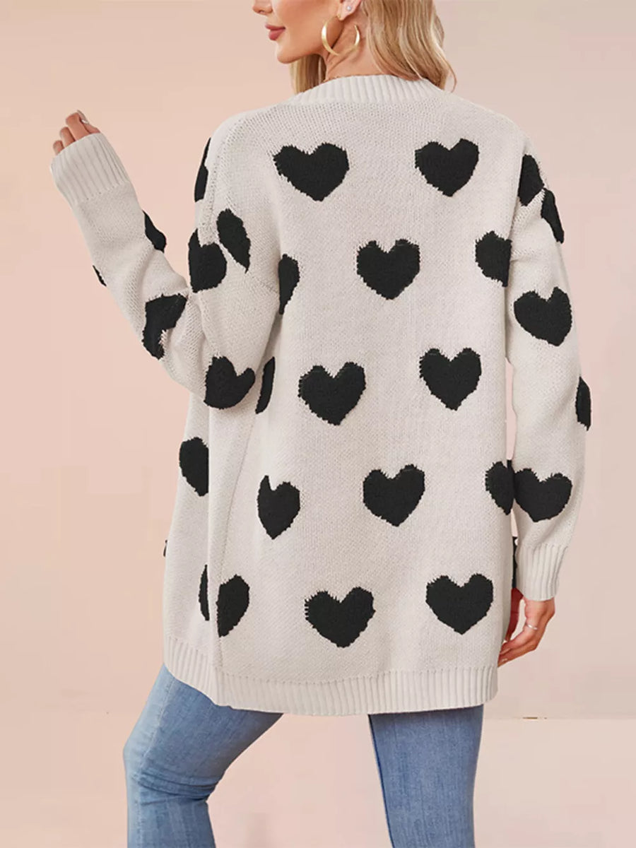 cardigan in Pink with buttoned and hip-length