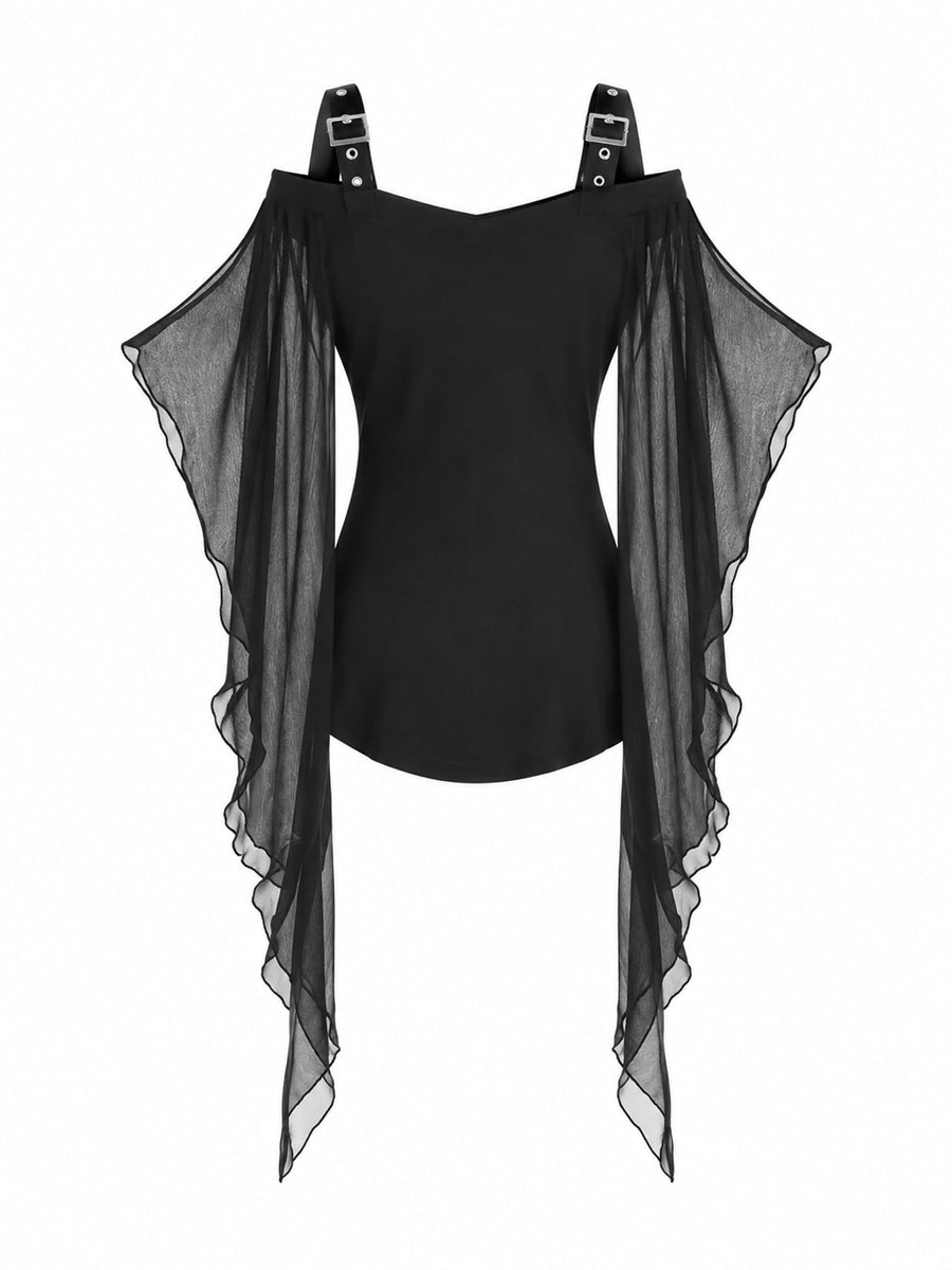 Black fitted peplum top with sweetheart