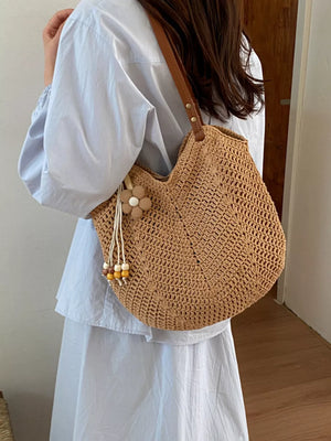 Brown shoulder bag with midi and open