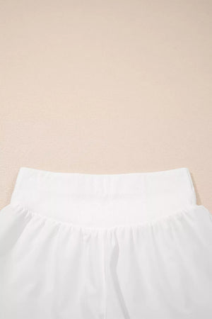 Ribbed-waist High Rise Relaxed Shorts