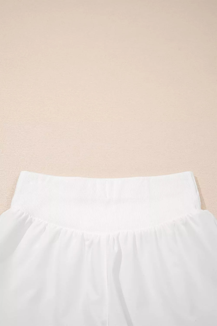 Ribbed-waist High Rise Relaxed Shorts