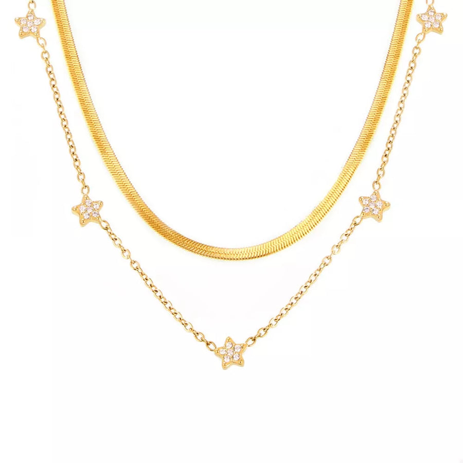 necklace in white with layered and collar length